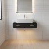Salon Cabinet Black 15 Cm Particleboard With Hemp Surface Two