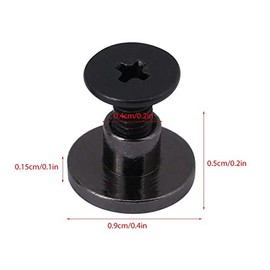 20 unids/set postes de tornillo plano de latón cabeza de remache cinturón remaches cabeza de perno para equipaje cuero artesanía tripulación clavo remache 5mm 8mm negro (5mm)
