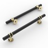 Amerdeco 10 Pack Black & Gold Cabinet Pulls 6.3 Inch(160MM)