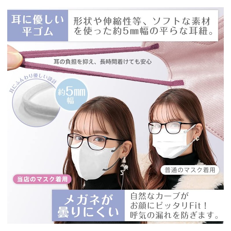 [雑貨の国のアリス] 5D小顔マスク 不織布 小顔マスク 20枚 5D立体 3層 立体マスク 99%カット (Ｍサイズ,