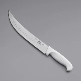 Choice Granton Edge Cimeter Knife with White Handle (select size below) - 10 Inch