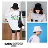 SLOW & MELLOW Bucket Hat, Unisex, Simple, Korean Style, Solid,
