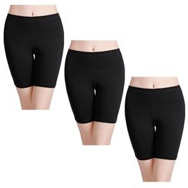 wirarpa Women's Cotton Boy Shorts Underwear Anti Chafing Soft Biker Short Long Leggings Under Shorts Black 3 Pack XX-Large