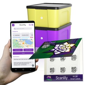 Scanlily Smart QR Label System Using AI for Inventory and Organization (90 White 2cm Diameter Stickers)