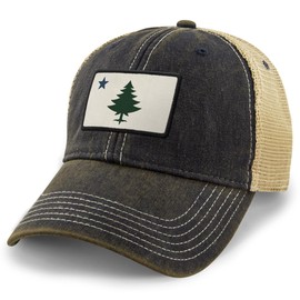 Vintage Maine Flag Dirty Water Trucker Hat Navy