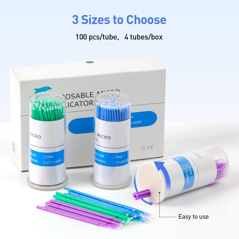 JMU 400 Micro Applicators Brushes Dental Fine, Disposable Dental Microswab,