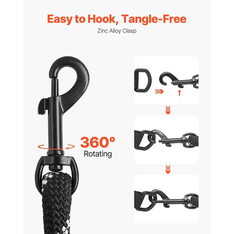 Premium Heavy Duty 6 Ft Reflective Nylon Dog Leash With