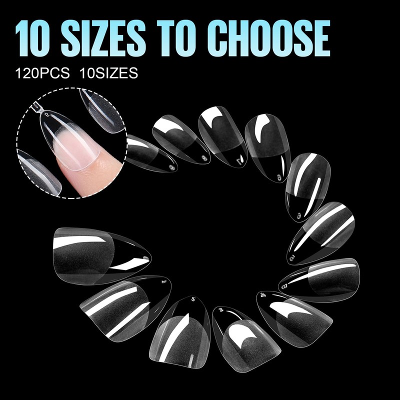 TOMICCA Artificial Nail Tips for Gel Nails, Gel Nails, Almond