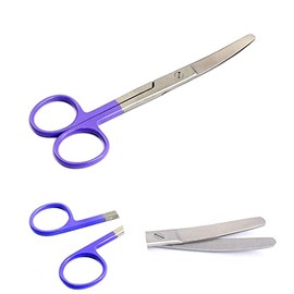 OdontoMed2011® Operating Scissors, Blunt/Blunt, Curved, 5.5" Purple Color Coated Handle