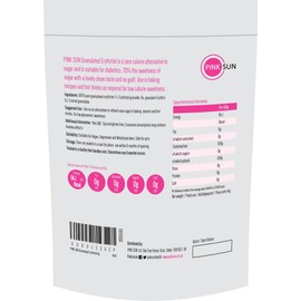 PINK SUN Erythritol 1kg (or 2kg 3kg 5kg) Sweetener Granulated Sugar Replacement Zero Calories Non GMO Gluten Free Keto