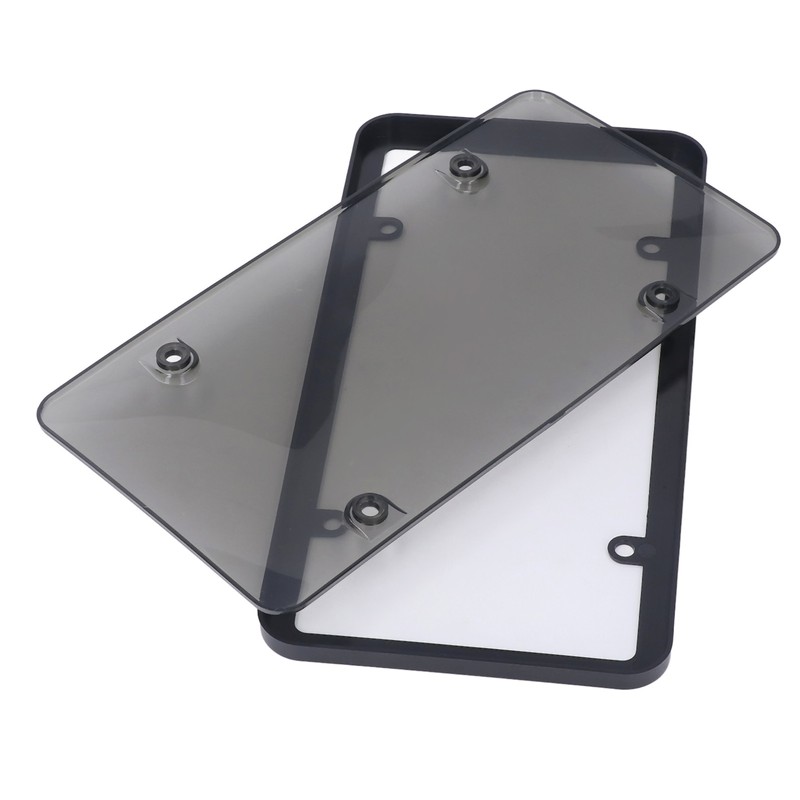 License Plate Frame Cover Set Standard Fit Smoky UV Resistant