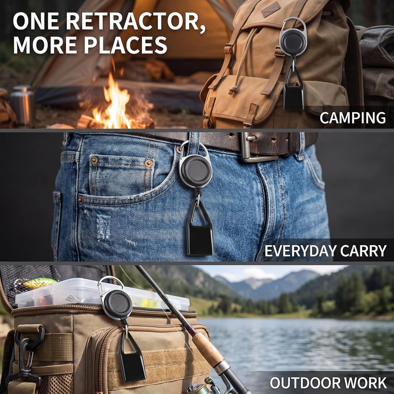2 Pcs Retractable Lighter Clip Belt with Protective Cover, Lighter