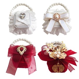 TMTGTS Dog Ring Carrier Wedding S Size Ring Box for Dogs with Love Rhinestone Decoration Removable Wedding Collar for Dogs Dog Collar with Ring Box for Marriage Proposal Engagement Wedding (2#)