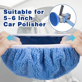 20-Pack 5-6 Inch Microfiber Car Polishing Pads,Premium Car Buffing Bonnets for Orbital Polisher, Wax Applicator & Auto Detailing