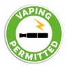 2 x 10cm Vaping Permitted Sign Vinyl Stickers - Warning
