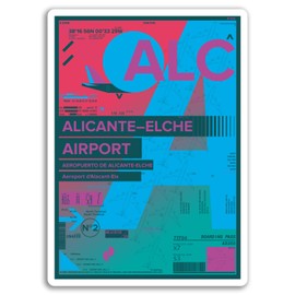 2 x 10cm Alicante Airport Vinyl Stickers - Spain Sticker Laptop Luggage #17168 (10cm Tall)
