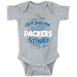 is It Just Me? Or Do The Packers Stink Baby Apparel for Detroit Football Fans (NB-7T) (Gray Onesie, Newborn)