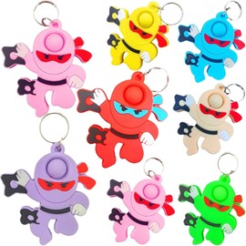 24 Packs Mini Backpack Pop Fidget Bubble Toys, Bulk Classroom Students Prizes Birthday Party Favors Gifts (24 Ninjas)