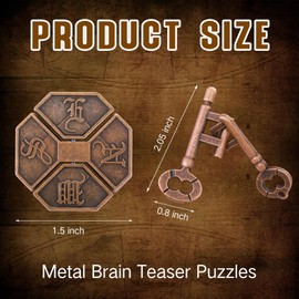 Yilloog 2 Pcs Metal Brain Teaser 3D Steel Puzzle Interlocking IQ Logic Education Smart Puzzle Toys Disentanglement Game for Adults Classroom Party Challenge Gifts