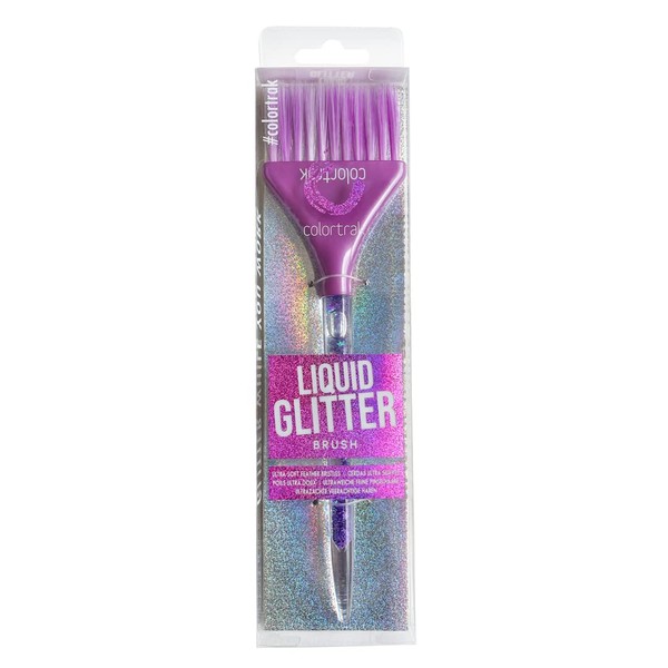 Colortrak Liquid Glitter Tint Brush, Ultra Soft Feather Bristles, Glitter Moves While You Work, Natural Finish, Precise Coloring Effects, Reusable, Easily Washable