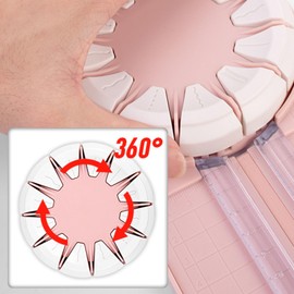 12 in 1 Paper Cutter with Rotating Disc, Straight and Wavy Line, Versatile Paper Trimmer for Photo Scrapbook, Postcard Art