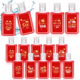 Piuaeue 50 Pack Graduation Mini Hand Sanitizer Bulk Graduation Gift for Teacher Classmates 1fl oz Travel Size Hand Sanitizer Graduation Hand Soap Gifts for Graduation Party Favors Supplies (Red)