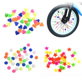 YPYMOD Pack of 126 Colourful Bicycle Spokes Bicycle Accessories Children for Girls and Boys Spoke Beads Three Types