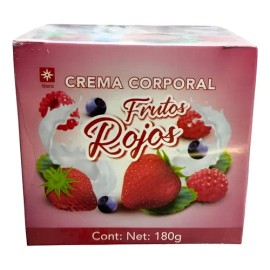 Crema Corporal de Frutos Rojos LA SANTISIMA NATURAL para Suavidad y Frescura, 180 g