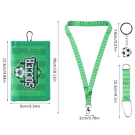 GmeDhc Children's Neck Pouch, Children's Wallet with Key Ring and Lanyard, Purse for Boys and Girls, Soccer A, Fashion