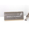2YOUNG Kraft Standing Weekly Planner - Wirebound Kraft Undated Weekly
