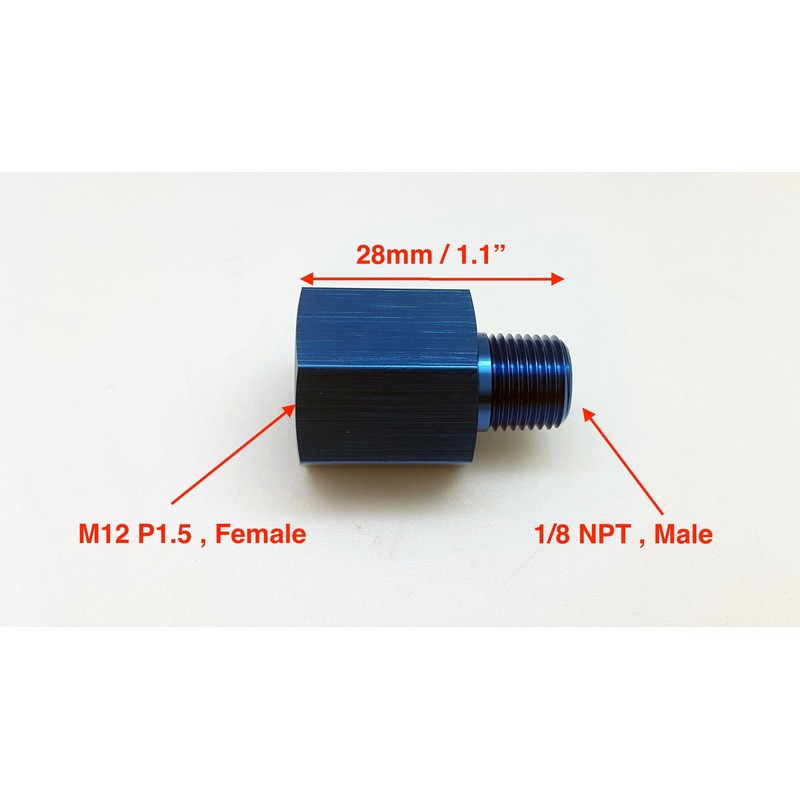 Autobahn88 Aluminum Anodized Fitting - Gauge Sensor Sender Thread Reducer,