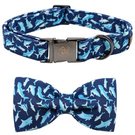 Elegant little tail Dog Collar with Bow,Dog Collar with Soft Bow Tie, Dog Collar, Shark Boy Collar, Adjustable Dog Collar for Small Medium Large Dogs