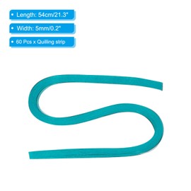 PATIKIL 60pcs Metallic Quilling Strips Paper 5mm(3/16") x 54cm Origami Paper Quilling Kits for Adults Beginner Art DIY Craft Christmas, Turquoise Green