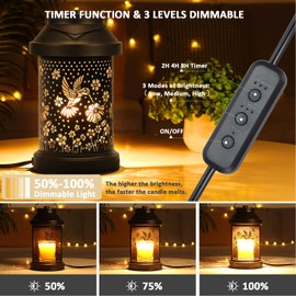 Candle Warmer Lamp - Candle Jars Warmer with Timer & Dimming Function, Hummingbird Electric Candle Lamp for Home Fragrance and Home Décor, Bedside Lamp, Gifts for Women Mom (2 Bulbs Included)
