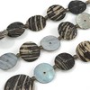 Avalaya Multistrand Black/Grey Shell Long Necklace with Black Cotton Cords/