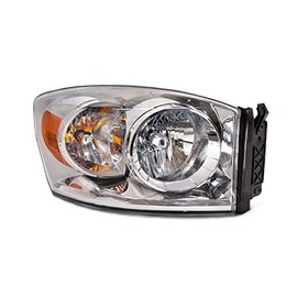 HEADLIGHTSDEPOT Chrome Housing Halogen Headlight Compatible with Dodge Ram 1500 2500 3500 Includes Right Passenger Side Headlamp