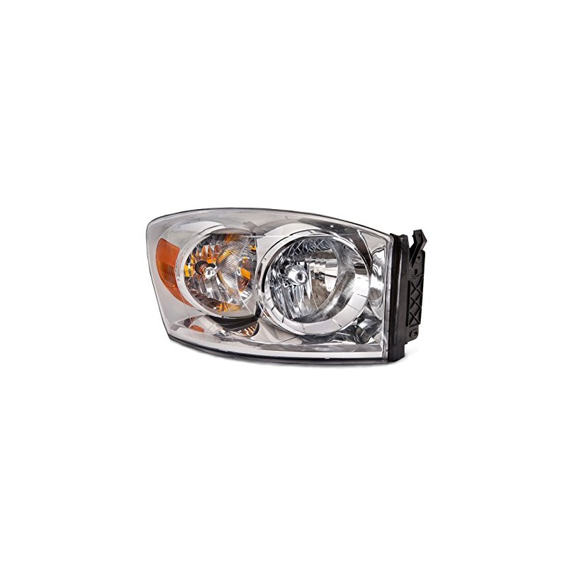 HEADLIGHTSDEPOT Chrome Housing Halogen Headlight Compatible with Dodge Ram 1500