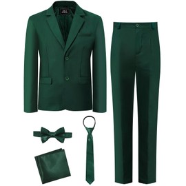 A&J DESIGN Boys Christmas Suit Easter St. Patrick's Day Tuxedo Wedding Formal Dress Prom Outfit Emerald Green Size 6