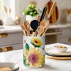 Sunddo Sunflower Utensil Holder, 6.7" Large Utensil Crock, Ceramic Cooking