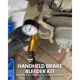 SIXIWANZI Brake Bleeder Kit with Hand Vacuum Pump and Adapters, Hand Held Brake Bleeder Vacuum Pump Kit with Pressure Gauge, One-Person Brake Bleeding Kit for Car and Truck