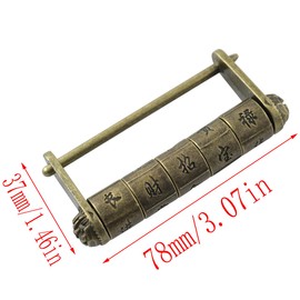 LQ Industrial Vintage Horizontal Opening Gift Jewelry Box Chinese Combination Lock for Small Cabinet Drawer Wooden Gift Boxes