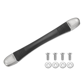 PATIKIL 7.69 Inches Luggage Handle Replacement, Plastic Pull Handle Grip with Washers and Screws for Luggage Toolbox Storage Box Case Repair - 9Pcs (Black)