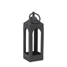 CG Hunter Small Black Lantern, Rustic Metal Decorative Lantern, Candle Holder for Indoor & Outdoor, Home Decor for Patio, Garden & Tabletop, Hanging Lantern for Parties & Weddings