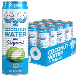 C2O - Coconut Water, The Original Flavor (12 Pack) - Made with Fresh Coconut Water, Plant Based - Non GMO Canned Water - Natural Hydration, Essential Electrolytes, & Potassium - 12 Cans, 17.5 FL OZ