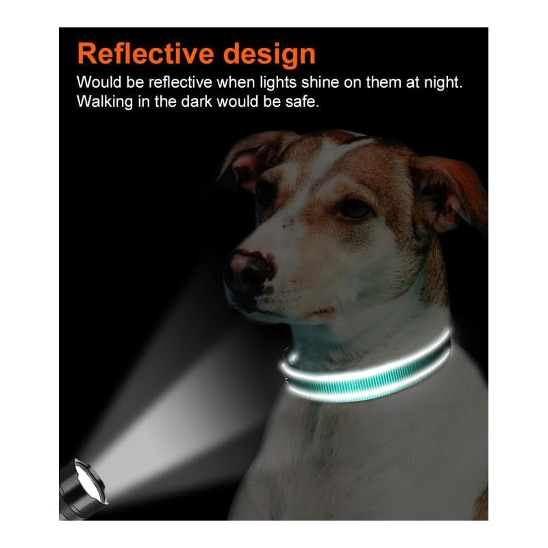 Joytale Reflective Dog Collar, Soft Neoprene Padded, Metal D-Ring, Nylon