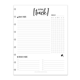 BetterNote Keeping Track Refill Pages for Discbound Notebook, Habit Tracker, Fits Disc TUL, Daily Weekly To Do, Happy Planner, ARC, Levenger Circa, Talia (Whimsy- 12 months, 9-Disc, 7"x9.25")
