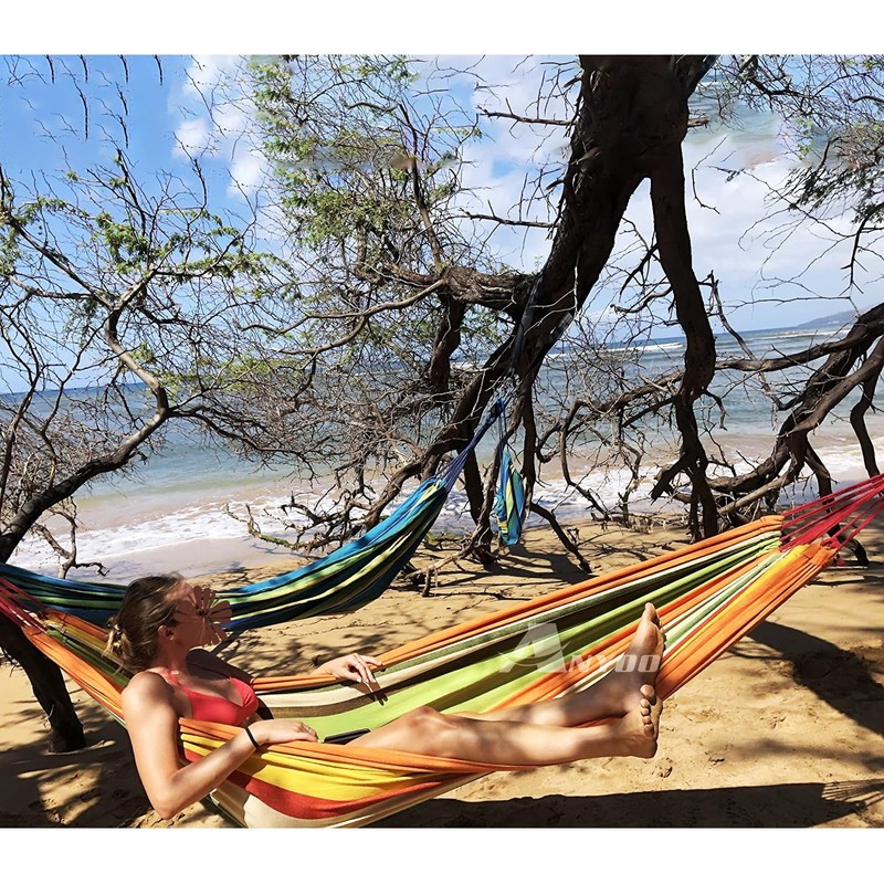 ANYOO Cotton Hammock Portable Camping Hammocks for Hanging Sturdy Garden