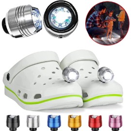 Headlights for Croc 2pcs, Flashlights Attachment for Croc, Light Up Charms Accessories for Kids Adults Men Women, Clip on Clog Headlights for Crock Shoe, IPX5 Waterproof for Walking Camping Hiking