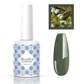 MelodySusie Fleurwee Plant-based UV Gel Nail Polish, Hema Free, 21 Non-Toxic, Dark Olive Green P08, Long Lasting No Chip, Fall Color 2024 Finger Nail Polish, Nail Art Salon Manicure at Home, 0.5 Fl Oz