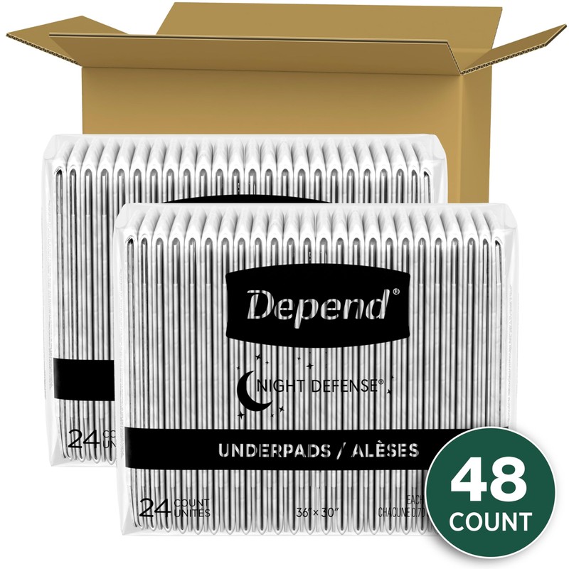 Depend Underpads XL, Disposable Incontinence Bed Pads for Adults, Slip